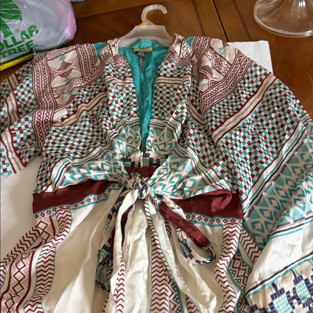 Issa London 100 percent silk tunic style Multicolor Geometric blouse - Picture 7 of 15